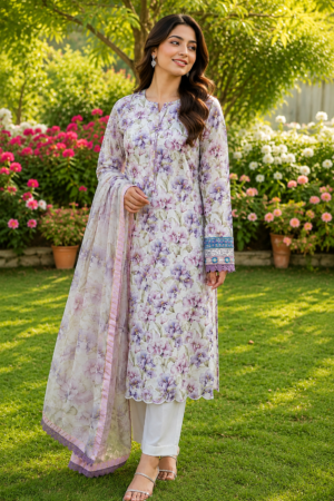 3 Piece Printed Suit