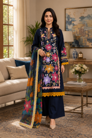 3 Piece Embroidered Suit