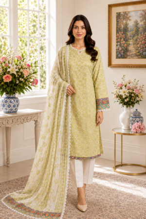 3 Piece Printed Suit